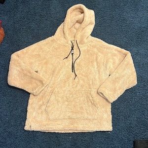 Fuzzy tan pullover from pink size medium